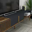 TV-taso, Huonekalut, Pähkinä Antrasiitti, 100% Melamiinipinnoitettu Lastulevy, 180x40x35 cm, Muovijalat, 30 kg, 2 Pakkausta - TV-tasot - 8683742130574 - 4