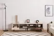 TV-taso, pähkinä beige, 180cm x 37cm x 45cm, kestävä, tilava - TV-tasot - 8684282596554 - 3
