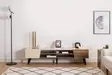 TV-taso, pähkinä beige, 180cm x 37cm x 45cm, kestävä, tilava - TV-tasot - 8684282596554 - 2