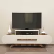 TV-taso, saksanpähkinä kerma, 145 cm leveä, kestävä, tilava - TV-tasot - 8681875184754 - 3