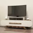 TV-taso, saksanpähkinä kerma, 145 cm leveä, kestävä, tilava - TV-tasot - 8681875184754 - 2