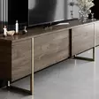 TV-taso, saksanpähkinänruskea kulta, 180 cm leveä, kestävä, tyylikäs - TV-tasot - 8683743790944 - 4