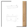 Tyylikäs Hall Stand - Tammi Valkoinen, 100% Melamiinipinnoitettu, 18mm, Kengät 90x60x35cm, Seinäkoukku 80x18,8x15cm - Eteiskaapit - 8681875207514 - 4