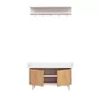 Tyylikäs Hall Stand - Tammi Valkoinen, 100% Melamiinipinnoitettu, 18mm, Kengät 90x60x35cm, Seinäkoukku 80x18,8x15cm - Eteiskaapit - 8681875207514 - 1