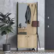 Tyylikäs ja Kestävä Hall Stand - 100% Melamiinipinnoitettu Lastulevy, 74x170x35 cm, Tammi-Musta, 1 Paketti - Eteiskaapit - 8684282135494 - 2