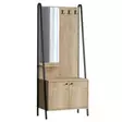 Tyylikäs ja Kestävä Hall Stand - 100% Melamiinipinnoitettu Lastulevy, 74x170x35 cm, Tammi-Musta, 1 Paketti - Eteiskaapit - 8684282135494 - 1