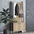 Tyylikäs ja Kestävä Hall Stand - 100% Melamiinipinnoitettu Lastulevy, 74x170x35 cm, Tammi-Musta, 1 Paketti - Eteiskaapit - 8684282135494 - 3