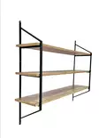 Tyylikäs ja Toiminnallinen Seinä Hylly, Musta Atlantin Mänty, 120x95x28 cm, 100% Melamiinipinnoitettu Lastulevy, Metalli - Seinähyllyt - 8683742109754 - 1