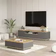 Tyylikäs Olohuoneen Kalustesetti - Atlantic Pine Anthracite - 100% Melamiinipinnoitettu - TV-yksikkö 180 cm - Pöytä 90 cm - Huonekalut - 8684282994084 - 3