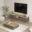 Tyylikäs Olohuoneen Kalustesetti - Atlantic Pine Anthracite - 100% Melamiinipinnoitettu - TV-yksikkö 180 cm - Pöytä 90 cm - Huonekalut - 8684282994084 - 2