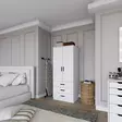 Vaatekaappi, 100% Melamiinipinnoitettu Lastulevy, 18mm, 60x174,8x47cm, Useita Hyllyjä, Kiinnitettävä, Matta Valkoinen - Vaatekaapit - 8684283109944 - 4