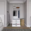 Vaatekaappi, 100% Melamiinipinnoitettu Lastulevy, 18mm, 60x174,8x47cm, Useita Hyllyjä, Kiinnitettävä, Matta Valkoinen - Vaatekaapit - 8684283109944 - 5
