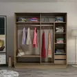 Vaatekaappi Dore Anthracite - 100% Melamiinipinnoitettu Lastulevy, 180x210x52 cm, Useita Hyllyjä, 6 Pakettia - Vaatekaapit - 8683742562344 - 3