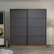 Vaatekaappi Dore Anthracite - 100% Melamiinipinnoitettu Lastulevy, 180x210x52 cm, Useita Hyllyjä, 6 Pakettia - Vaatekaapit - 8683742562344 - 2
