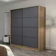 Vaatekaappi Dore Anthracite - 100% Melamiinipinnoitettu Lastulevy, 180x210x52 cm, Useita Hyllyjä, 6 Pakettia - Vaatekaapit - 8683742562344 - 6