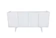 Valkoinen Konsoli - 100% Melamiinipinnoitettu Lastulevy, 150x76x40 cm, Muovijalat, Useita Hyllyjä, Kiinnitettävä Seinäkiinnitys - Lipastot ja senkit - 8682870971424 - 6