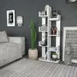 Valkoinen Melamiinipinnoitettu Kirjahylly - 50x22x137 cm - Tyylikäs ja Kestävä Säilytysratkaisu Kodin Sisustukseen - Kirjahyllyt - 8683743117154 - 5