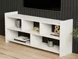 Valkoinen TV-taso, 100% Melamiinipinnoitettu, 117,5x55x28 cm, Useita Hyllyjä, Lisäsäilytystilaa, Skandinaavinen Design - TV-tasot - 8681875683394 - 4