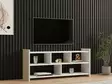 Valkoinen TV-taso, 100% Melamiinipinnoitettu, 117,5x55x28 cm, Useita Hyllyjä, Lisäsäilytystilaa, Skandinaavinen Design - TV-tasot - 8681875683394 - 2