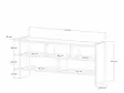 Valkoinen TV-taso, 100% Melamiinipinnoitettu, 117,5x55x28 cm, Useita Hyllyjä, Lisäsäilytystilaa, Skandinaavinen Design - TV-tasot - 8681875683394 - 6