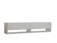Valkoinen TV-taso, 100% melamiinipinnoitettu, 18mm, 141x31x30cm, useita hyllyjä, seinäkiinnitys, skandinaavinen tyyli - TV-tasot - 8683342398084 - 1