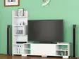 Valkoinen TV-taso, 160x120x29,5 cm, 100% melamiinipinnoitettu, useita hyllyjä, seinäkiinnitys, moderni muotoilu - TV-tasot - 8681181979914 - 2