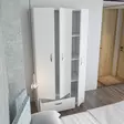 Valkoinen Vaatekaappi 90x170x40 cm - 100% Melamiinipinnoitettu Lastulevy, 1 Laatikko, Useita Hyllyjä, Kiinnitettävä Seinäkiinnitys - Vaatekaapit - 8681181980774 - 7