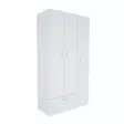 Valkoinen Vaatekaappi 90x170x40 cm - 100% Melamiinipinnoitettu Lastulevy, 1 Laatikko, Useita Hyllyjä, Kiinnitettävä Seinäkiinnitys - Vaatekaapit - 8681181980774 - 8
