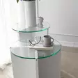 Valkoiset Skandinaaviset Pesäpöydät - 100% Karkaistu Lasi ja Melamiinipinnoitettu Runkolevy - 40 cm Halkaisija, 45/50 cm Korkeus - Sivu- ja apupöydät - 8683342979184 - 6