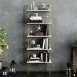 Valkokultainen Kirjahylly - 100% Melamiinipinnoitettu Lastulevy, Metallijalat, 60x174x22 cm, Useita Hyllyjä - Kirjahyllyt - 8681875920994 - 3