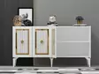 Valkokultainen Konsoli - 100% Melamiinipinnoitettu Lastulevy, 150x79x40 cm, 18 mm Paksuus, 19 cm Jalkakorkeus - Lipastot ja senkit - 8683742835844 - 5