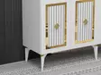 Valkokultainen Konsoli - 100% Melamiinipinnoitettu Lastulevy, 150x79x40 cm, 18 mm Paksuus, 19 cm Jalkakorkeus - Lipastot ja senkit - 8683742835844 - 4