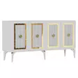 Valkokultainen Konsoli - 100% Melamiinipinnoitettu Lastulevy, 150x79x40 cm, 18 mm Paksuus, 19 cm Jalkakorkeus - Lipastot ja senkit - 8683742835844 - 6