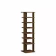 Walnut-kenkäkaappi: Tyylikäs ja kestävä säilytysratkaisu, 100% melamiinipinnoitettu, 110 cm korkea, useita hyllyjä - Kenkäkaapit - 8684283803484 - 1
