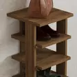 Walnut-kenkäkaappi: Tyylikäs ja kestävä säilytysratkaisu, 100% melamiinipinnoitettu, 110 cm korkea, useita hyllyjä - Kenkäkaapit - 8684283803484 - 4