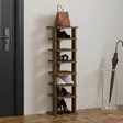 Walnut-kenkäkaappi: Tyylikäs ja kestävä säilytysratkaisu, 100% melamiinipinnoitettu, 110 cm korkea, useita hyllyjä - Kenkäkaapit - 8684283803484 - 2