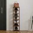 Walnut-kenkäkaappi: Tyylikäs ja kestävä säilytysratkaisu, 100% melamiinipinnoitettu, 110 cm korkea, useita hyllyjä - Kenkäkaapit - 8684283803484 - 3