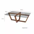Walnut-värinen sohvapöytä: 100% karkaistu lasi, 100% mänty runko, 105x35x65 cm, tyylikäs ja kestävä design - Pöydät - 8683342979214 - 10