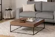 Walnut-värinen sohvapöytä, 100% melamiinipinnoitettu lastulevy, metallijalat, 90x37x90 cm, kestävä ja tyylikäs - Sohvapöydät - 8684282438724 - 3