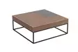 Walnut-värinen sohvapöytä, 100% melamiinipinnoitettu lastulevy, metallijalat, 90x37x90 cm, kestävä ja tyylikäs - Sohvapöydät - 8684282438724 - 7