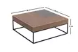 Walnut-värinen sohvapöytä, 100% melamiinipinnoitettu lastulevy, metallijalat, 90x37x90 cm, kestävä ja tyylikäs - Sohvapöydät - 8684282438724 - 9