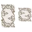 Ylellinen Beige Valkoinen Kylpyhuonemattosetti 2-osainen - 100% Polyesteri, Antibakteerinen, Konepestävä, Liukumaton - Kylpyhuonematot ja kosteantilan matot - 8682870989894 - 1