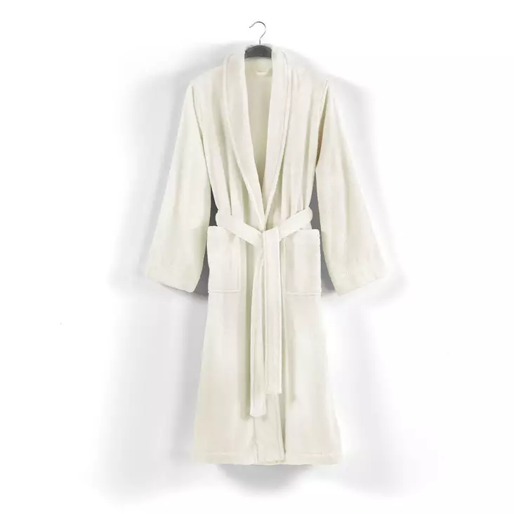 100% Puuvillainen Kylpytakki, Koko S, Kermanvärinen, 360 gr/m², Konepestävä, Ylellinen ja Mukava Loungewear - Pyyhkeet ja kylpytakit - 8681875944754 - 1