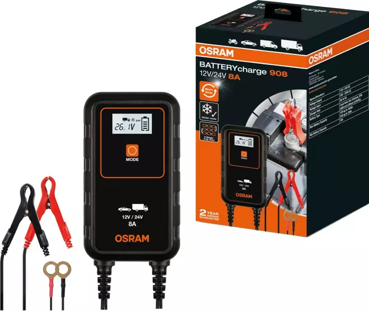 Akkulaturi Osram Battery charge 908 - Akkulaturit ja apukäynnistys - 4052899620544 - 1