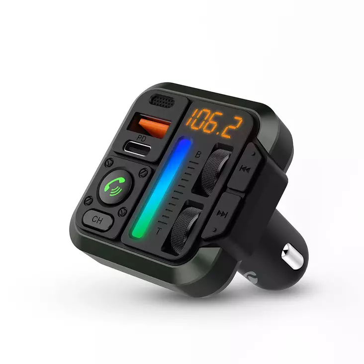 FM-lähetin Autoon | Kiinteä | Kaiutinpuhelin | 1.00 " | Amber -näyttö | Bluetooth® | PD 18 W / PD 20 W | Pikalataus | Bassokorostus | Google Assistant / Siri | Musta - Autosoittimet - 5412810451814 - 1