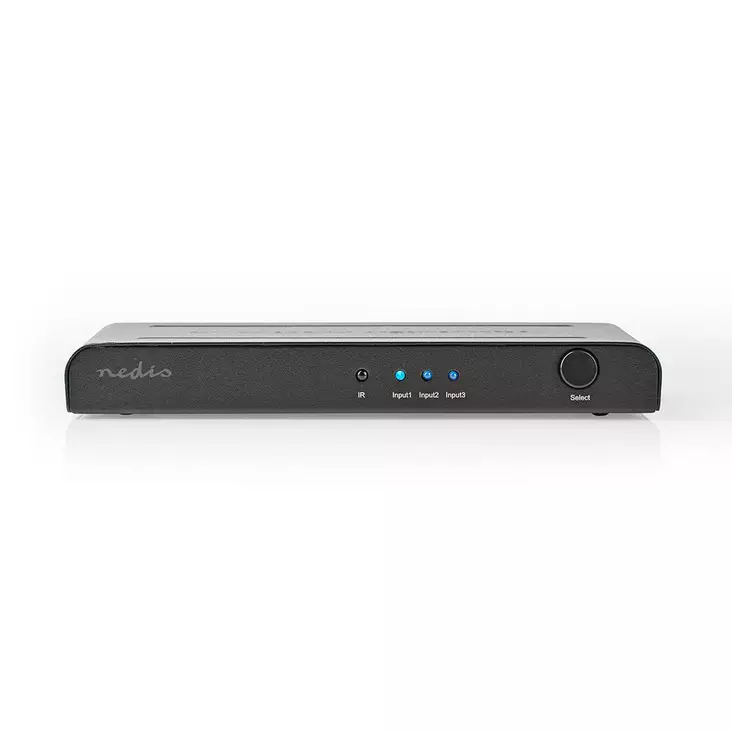 HDMI Kytkin | 3-Porttinen port(s) | 3x HDMI Input | 1x HDMI Output | 4K@60Hz | 18 Gbps | Kauko-ohjattu | Metalli | Antrasiitti - Videokytkimet ja jakajat - 5412810320134 - 1