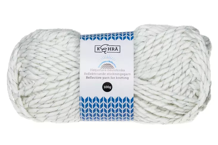 Kehrä Neulelanka heijastava valkoinen 100 g - Langat ja ompelutarvikkeet - 6410413016804 - 1