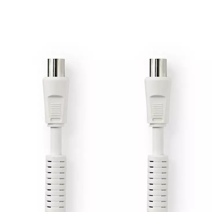 Koaksiaalikaapeli | IEC (Coax) Uros | IEC (Coax) Naaras | Niklattu | 120 dB | 75 Ohm | Nelinkertainen suojaus | 1.00 m | Pyöreä | PVC | Valkoinen | Kirjekuori - Antennikaapelit - 5412810282074 - 1
