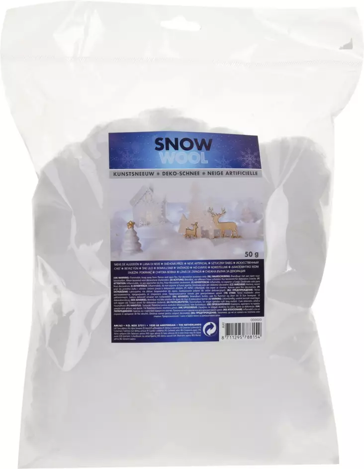 Koristelumi keinokuitua 50 g - Joulukoristeet ja -tekstiilit - 8711295788154 - 1