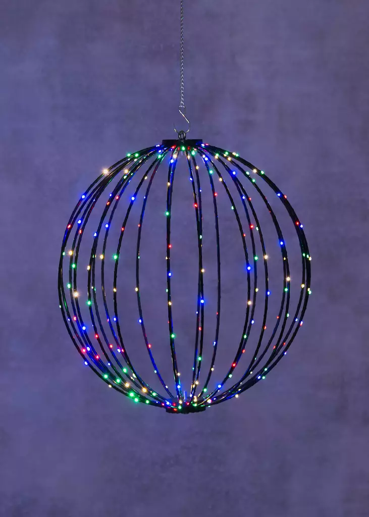Led-valopallo moniv=C3=A4ri 30 cm 160 led - Valokoristeet ja valohahmot - 6410416310534 - 1